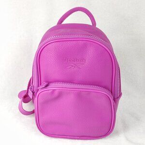 reebok mini backpack adjustable nylon purple pleather